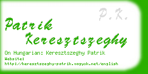 patrik keresztszeghy business card